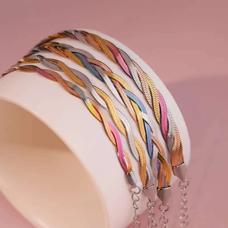 Wholesale Stainless Steel IG Style Geometric Plating Bracelets Necklace