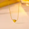 oly-c2aca6d0e199a3f4e052c7ad2bbf3fd2 Wholesale Ion Plating (IP) 18K Gold Plated Heart Shape 304 Stainless Steel Princess Classic Style Waterproof Non Tarnish 304 Stainless Steel Pendant Necklace