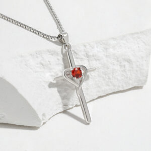 White Gold Red Diamond Necklace