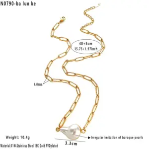 Water Drop Pearl Necklace / Average Size / N0790