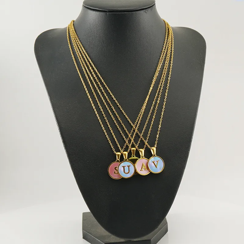 Wholesale Fashion Letter Titanium Steel Plating Shell Necklace