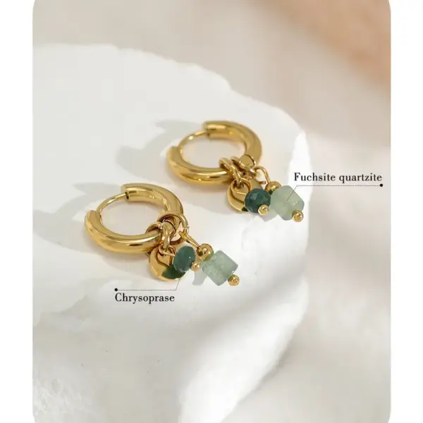 1 Pair Simple Style Solid Color Plating Stainless Steel Gold Plated Drop Earrings