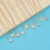 304 Stainless Steel Star Moon Heart Shape PVD Coated 18K Real Gold Plated Simple Style Waterproof Non Tarnish Rose Gold Gold Silver Pendant Necklace