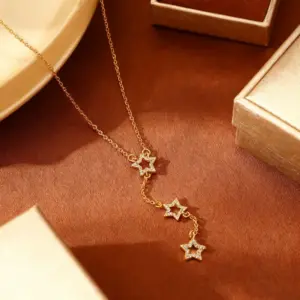 【8023】Three Stars Necklace【 Gold 】