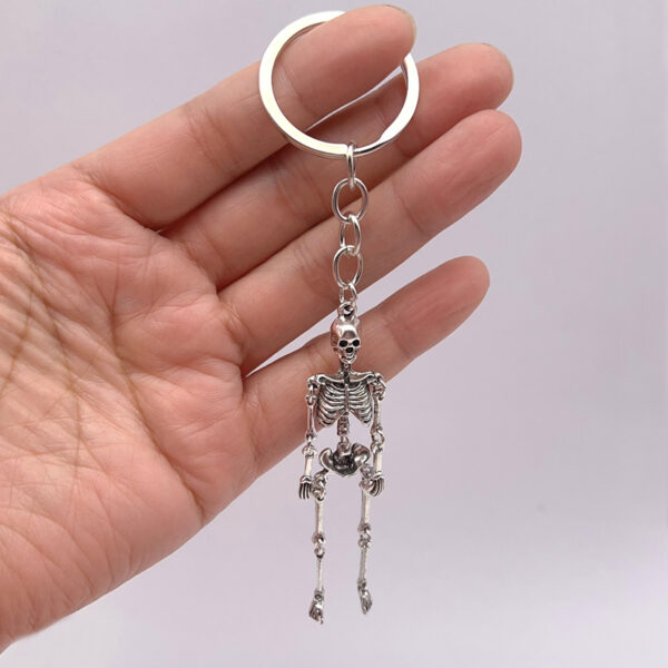 Wholesale Gothic Skull Keychain, Skull Man Keychain, Halloween Metal Skull Keyring