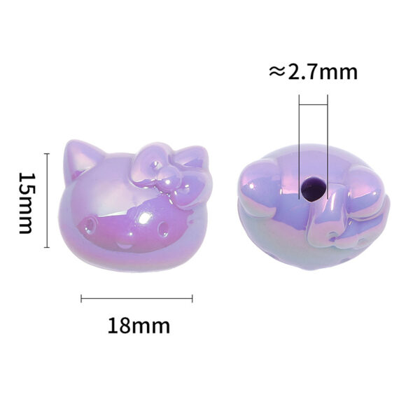 Wholesale Cute Cartoon Cat Head Through-Hole High-Gloss Beads OLY Exclusive