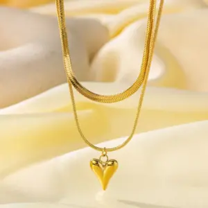 Double-Layer Heart-Shaped / Gold