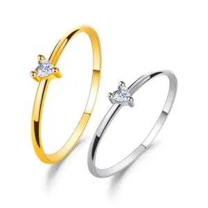 Wholesale Copper Plating Heart Artificial Gemstones Copper Rings