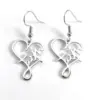 Retro Cross Heart Shape Titanium Steel Plating Drop Earrings 1 Pair