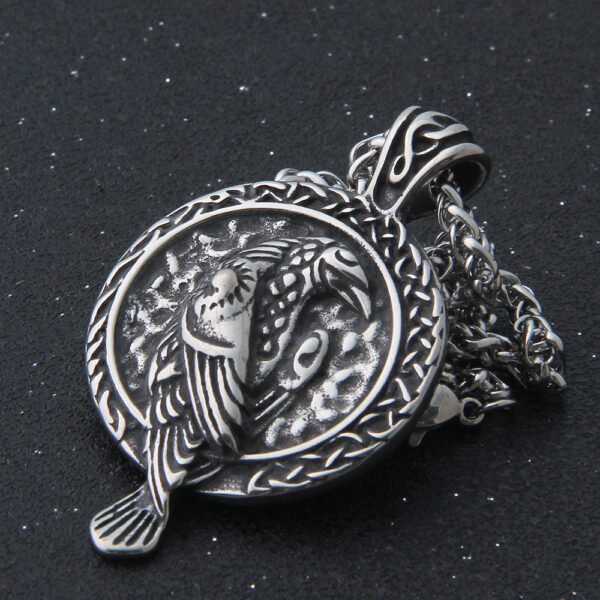 oly-c2cd94a443c3cdc3167586ceaa866d1d Wholesale Nordic Viking Crow Amulet pendant necklace black bird Celtic Eagle men vintage jewelry