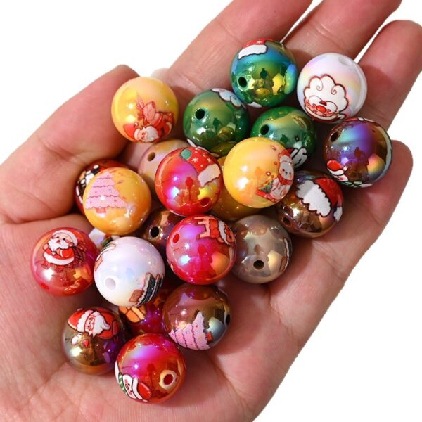 Wholesale Christmas printed beads with open holes