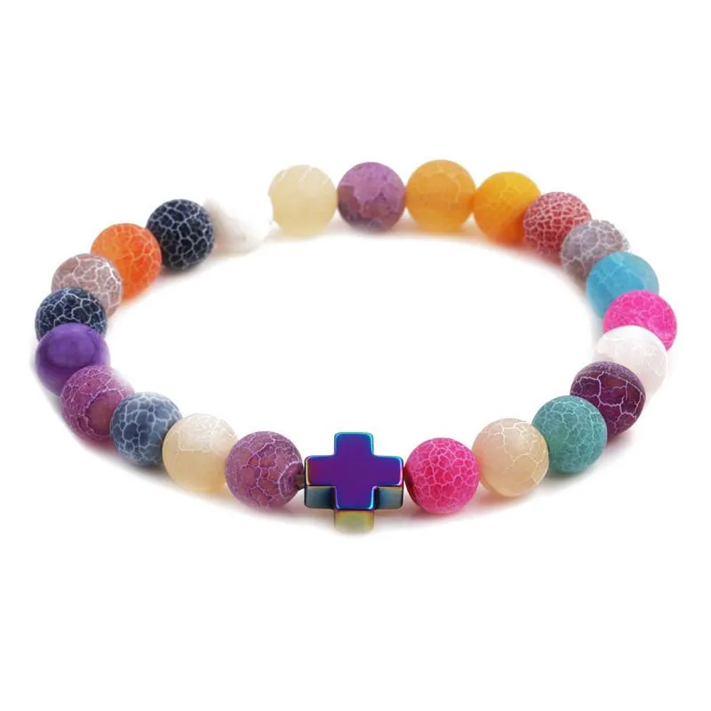 Wholesale Classic Style Cross Agate Bracelets In Bulk
