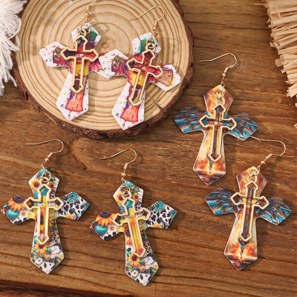 oly-c2d79ecaa1413c974cd8ca3ea0b3021a Wholesale Western-style double cross earrings