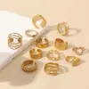 Wholesale Jewelry Retro U Shape Heart Shape Solid Color 304 Stainless Steel Open Rings