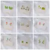 1 Pair Fairy Style Sweet Leaf Flower Spray Paint Inlay Imitation Pearl Alloy Cat's Eye Stone Zircon Earrings