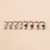 1 Piece 316L Stainless Steel Zircon Nose Rings & Studs Geometric Waterproof Non Tarnish Surgical Steel
