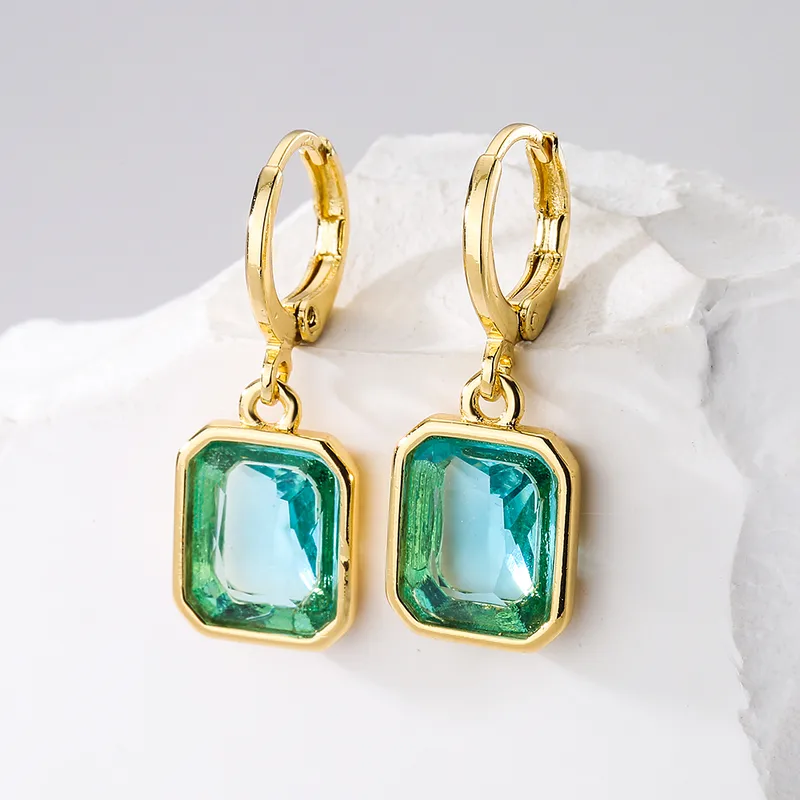 Wholesale 1 Pair Fashion Geometric Plating Copper Zircon 18k Gold Plated Earrings