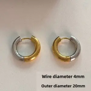 【XKE0154】Wire Diameter 4mm Outer Diameter 20mm Earrings Gold Filling