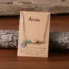 Wholesale New Arrival Twelve Constellation Natural Stone Combination Necklace Irregular Stone Pendant Good Luck Clavicle Chain Neck Chain