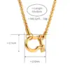Wholesale PVD Coated Real Gold Plated 18K Solid Color 304 Stainless Steel Titanium Classic Style Waterproof Non Tarnish Pendant Necklace