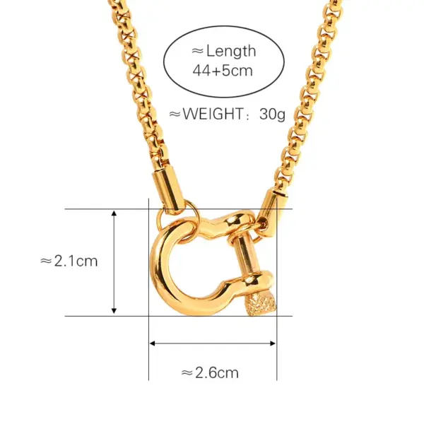 Wholesale PVD Coated Real Gold Plated 18K Solid Color 304 Stainless Steel Titanium Classic Style Waterproof Non Tarnish Pendant Necklace