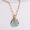 PVD Coated 18K Gold Plated Letter 304 Stainless Steel Simple Style Waterproof Non Tarnish 304 Stainless Steel Pendant Necklace