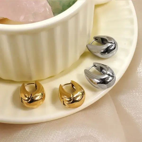 Wholesale 1 Pair Classic Style Commute Geometric Plating 304 Stainless Steel Earrings
