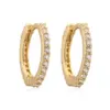 Wholesale Fashion Simple Copper Inlaid Color Diamond Round Ear Clip Earrings Women's Style Ring Light Luxury Earrings Factory Wholesale