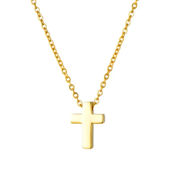 Wholesale Real Gold Plated Cross 304 Stainless Steel Basic Waterproof Non Tarnish 304 Stainless Steel