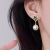 oly-c310908d6de1bc81a35119a8b4099ae7 Wholesale Red Rose Pearl Earrings Women's Light Luxury High-end Autumn and Winter Elegant Sier Long Earrings Year Earrings
