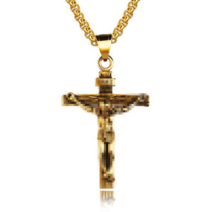 Ancient gold cross + electroplated chain