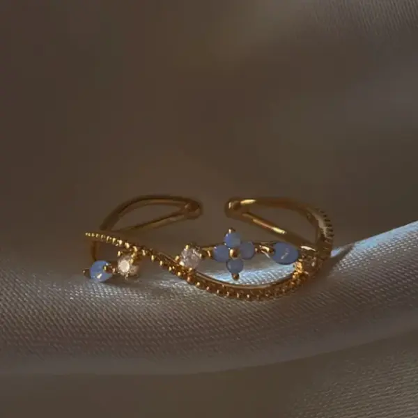 Wholesale Jewelry Elegant Classic Style Heart Shape Flower Butterfly Copper Zircon Plating Open Rings