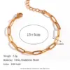 Wholesale 304 Stainless Steel Oval Solid Color PVD Coated 18K Real Gold Plated Simple Style Classic Style Waterproof Non Tarnish Plating Gold Bracelets