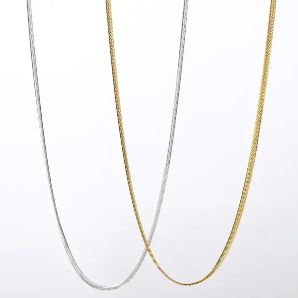 Wholesale Women's Stainless Steel Necklace DIY Versatile Titanium Steel Box Chain Link Clavicle Chain Simple Geometric Pattern Jewelry