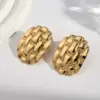 Wholesale Electroplating Golden Plated Triangle Square Oval 304 Stainless Steel Casual Simple Style Polishing Plating Earrings