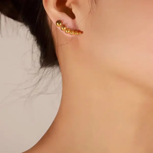 PVD Coated Real Gold Plated Round Solid Color Titanium Steel IG Style Simple Style Waterproof Non Tarnish Ear Studs
