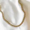 Wholesale Ion Plating (IP) 18K Gold Plated Solid Color 304 Stainless Steel Simple Style Waterproof Non Tarnish 304 Stainless Steel Lobster Trigger Clasp Closure Chain Necklace