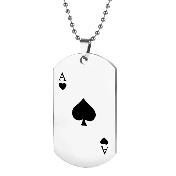 Wholesale Fashion Poker Stainless Steel Plating Pendant Necklace 1 Piece