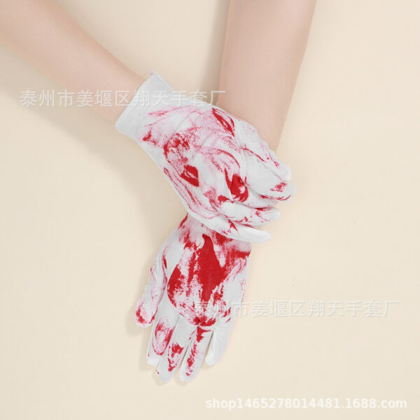 Wholesale Halloween Cosplay bloodstain printing gloves ghost festival