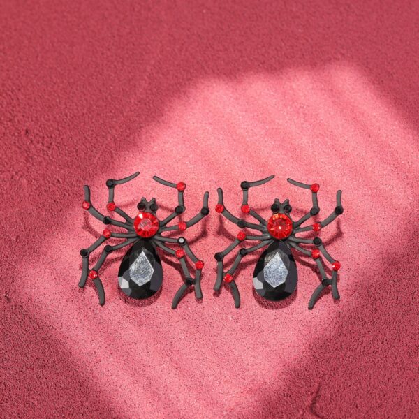 Wholesale Halloween exaggerated black spider earrings