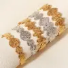 Wholesale Modern Style Geometric Plant 304 Stainless Steel 18K Gold Plated Bangle In Bulk