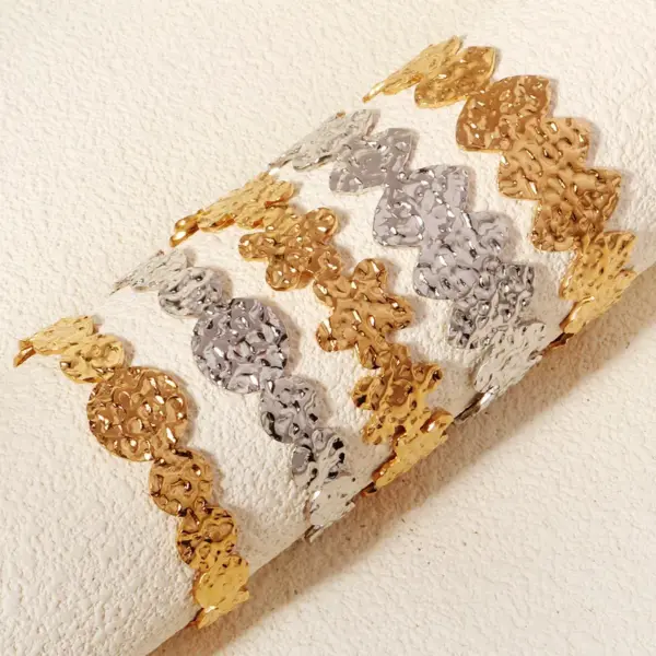 Wholesale Modern Style Geometric Plant 304 Stainless Steel 18K Gold Plated Bangle In Bulk
