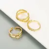 Wholesale Fashion Geometry Pattern Star Heart Copper Micro-inlaid Zircon Ring