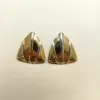 Wholesale 304 Stainless Steel Triangle Geometric Swirl Pattern Electroplating Stone-Free Golden Plated Basic Novelty Ethnic Style Gold Silver Earrings Ear Studs