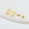 PVD Coated 18K Gold Real Gold Plated Geometric 304 Stainless Steel Simple Style Waterproof Non Tarnish Ear Studs