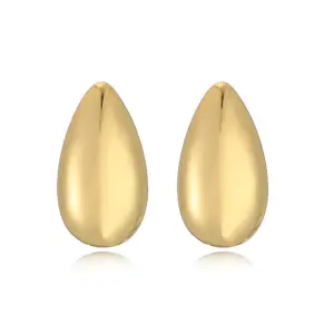 Golden Glossy Water Drop 1 Pair