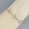 Wholesale Luxurious Butterfly Copper Bracelets Gold Plated Zircon Copper Bracelets 1 Piece