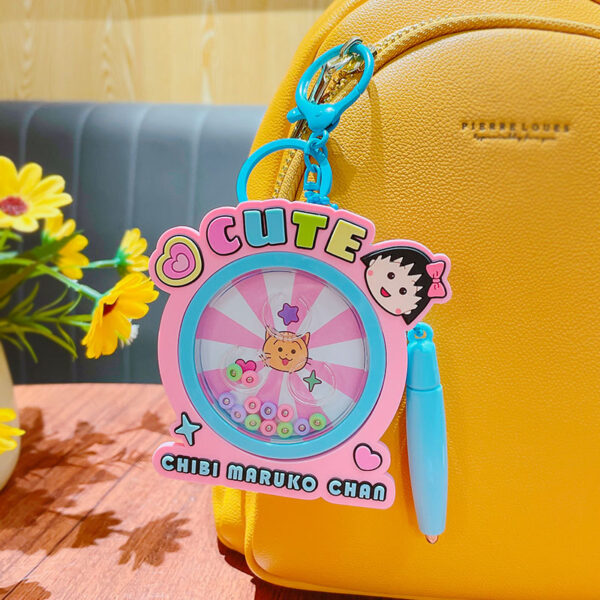 Wholesale Genuine Cartoon Cherry Maruko Magnetic Bead Drawing Board Keychain Couple Bag Car Hanging Gift