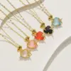 Wholesale PVD Coated Real Gold Plated Heart Shape Stainless Steel Classic Style Waterproof Non Tarnish Titanium Steel Pendant Necklace