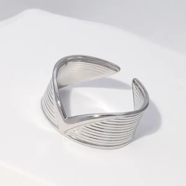 Wholesale Jewelry Fashion Geometric 304 Stainless Steel 18K Gold Plated Irregular Stainless Steel Rings